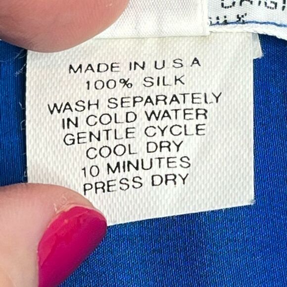 L Leeanne original vintage blue and purple hand painted silk jacket size S - Picture 11 of 15